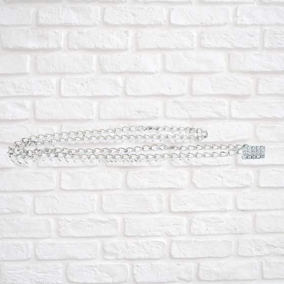 Silver Rhinestone Chain Belt - Picture 3 of 3
